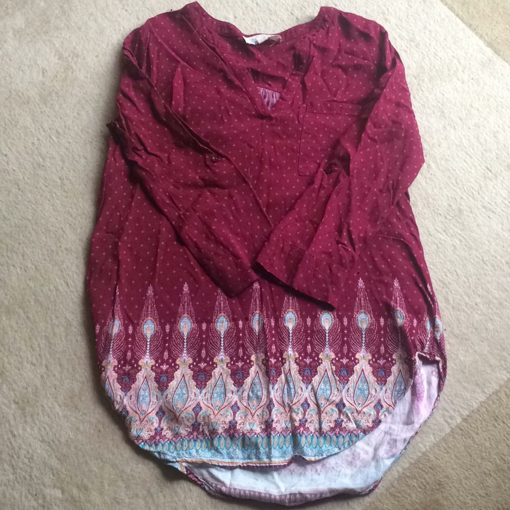 Pink patterned blouse